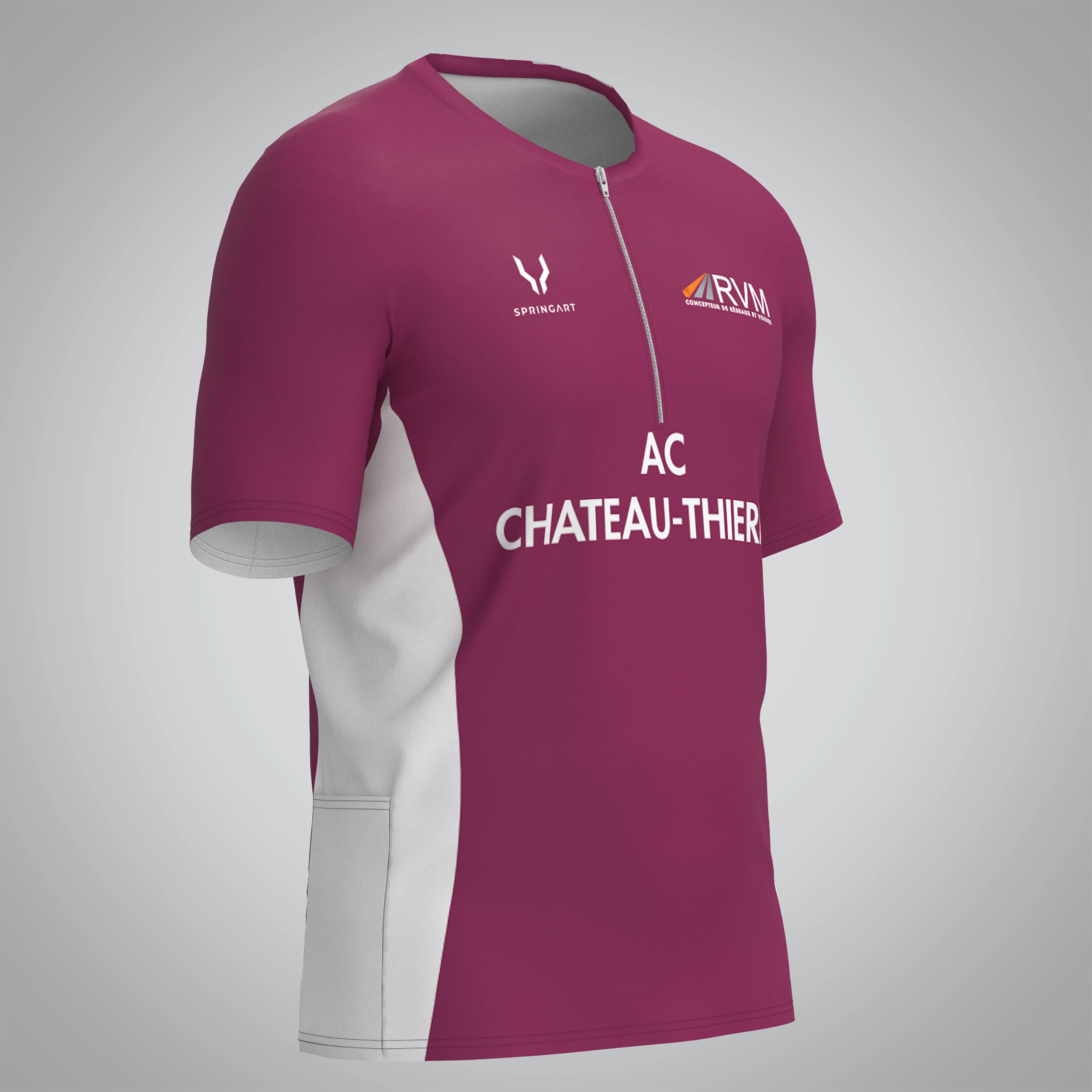 T-shirt Trail zip Homme V2.1 AC Chateau Thierry