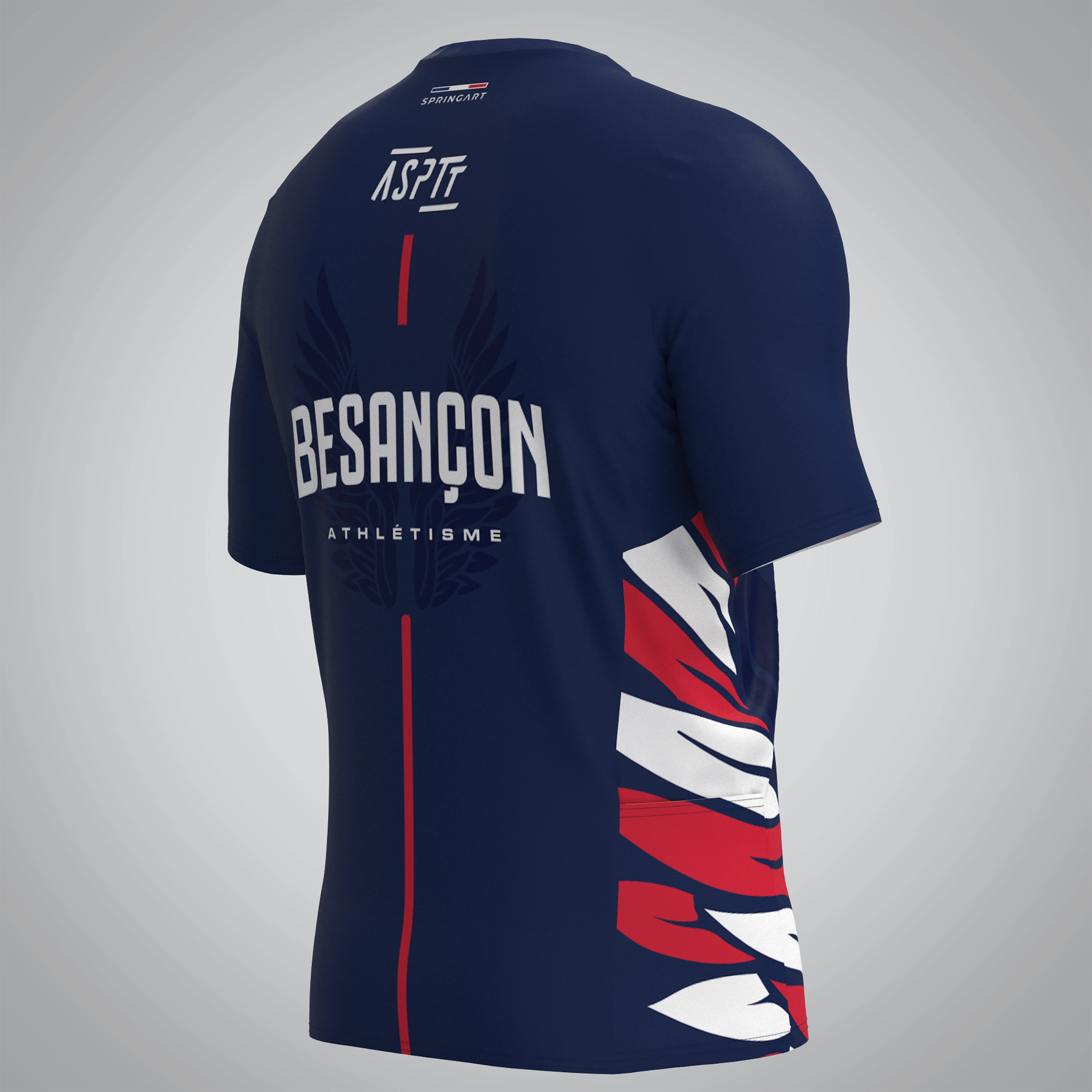 T-shirt Trail zip Homme V2.1 ASPTT Besançon Athlétisme