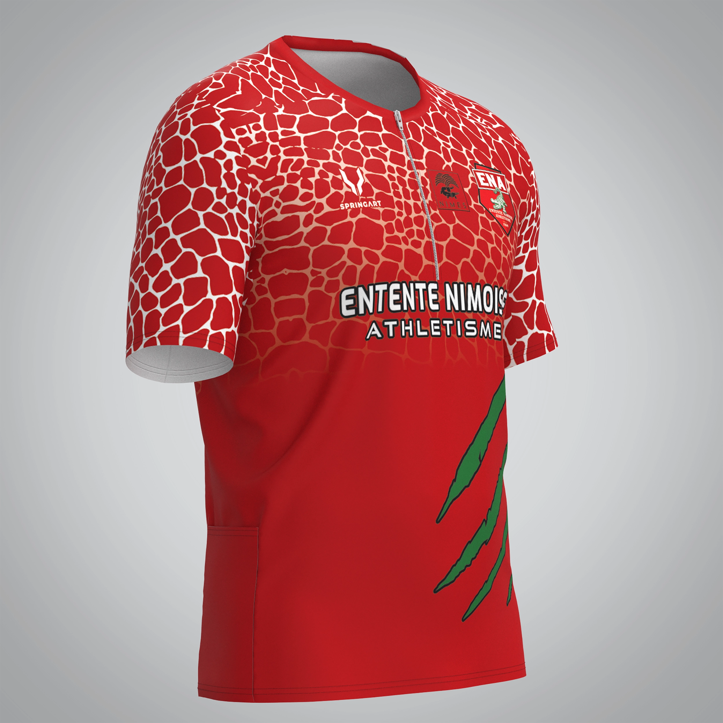 T-shirt Trail zip Homme V2.1 Entente Nimoise Athlétisme