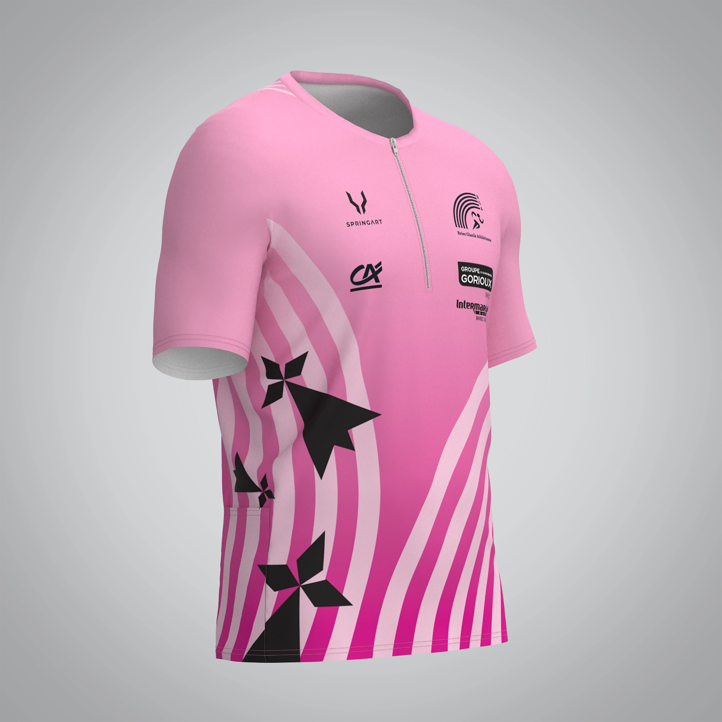 T-shirt Trail zip Homme V2.1 Briec Glazik Athlétisme