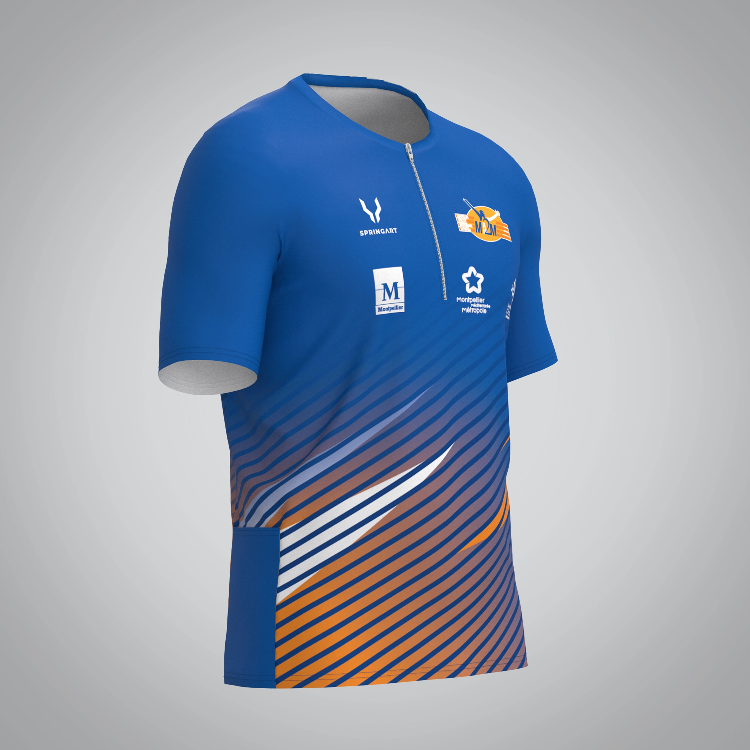 T-shirt Trail zip Homme V2.1 Montpellier Athletic Méditerranée Métropole