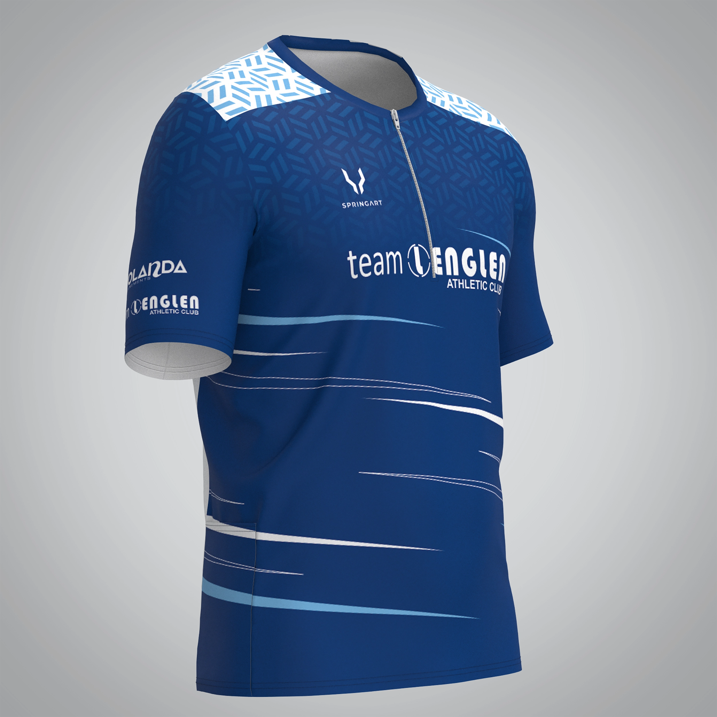 T-shirt Trail zip Homme V2.1 Team Lenglen