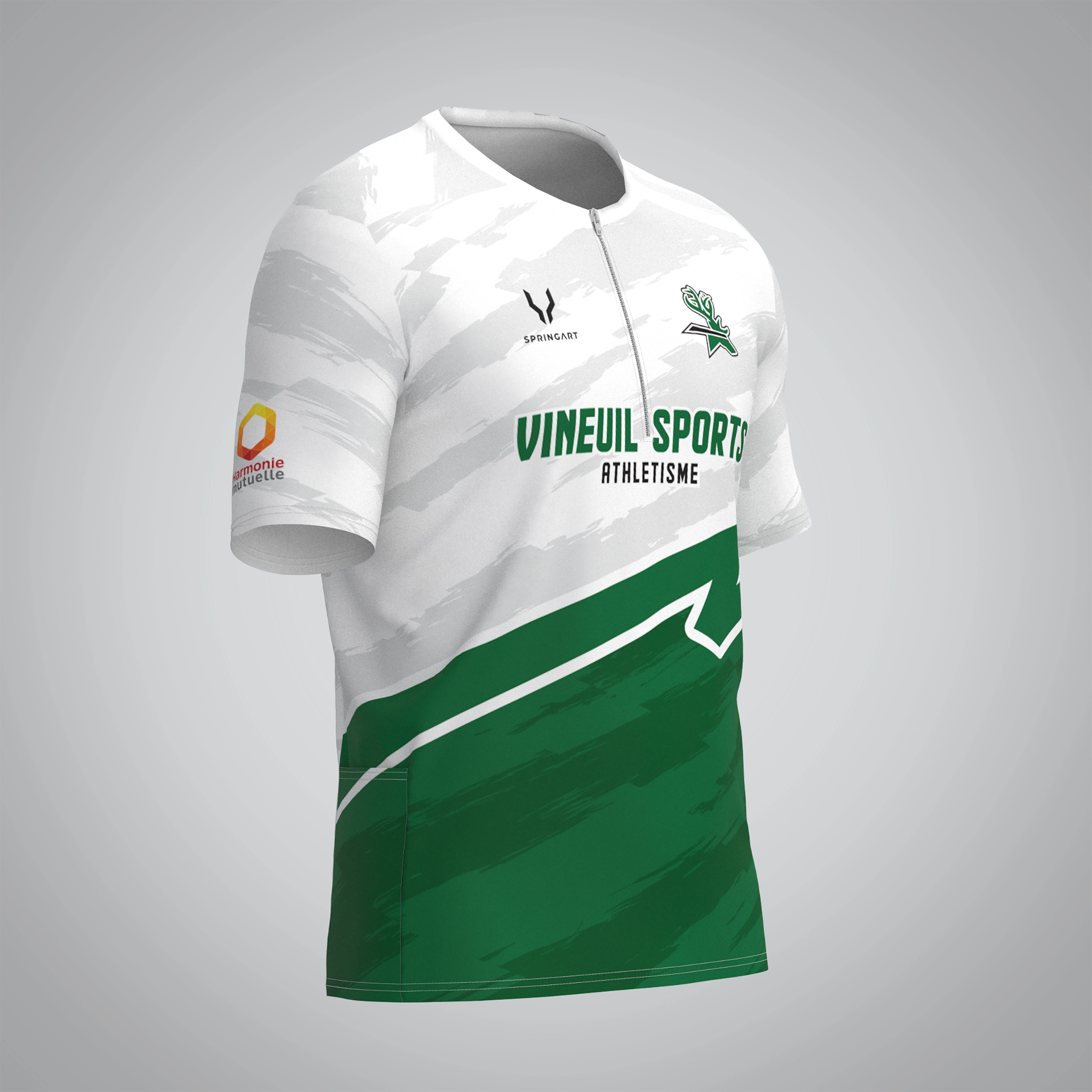 T-shirt Trail zip Homme V2.1 Vineuil Sport Athlétisme