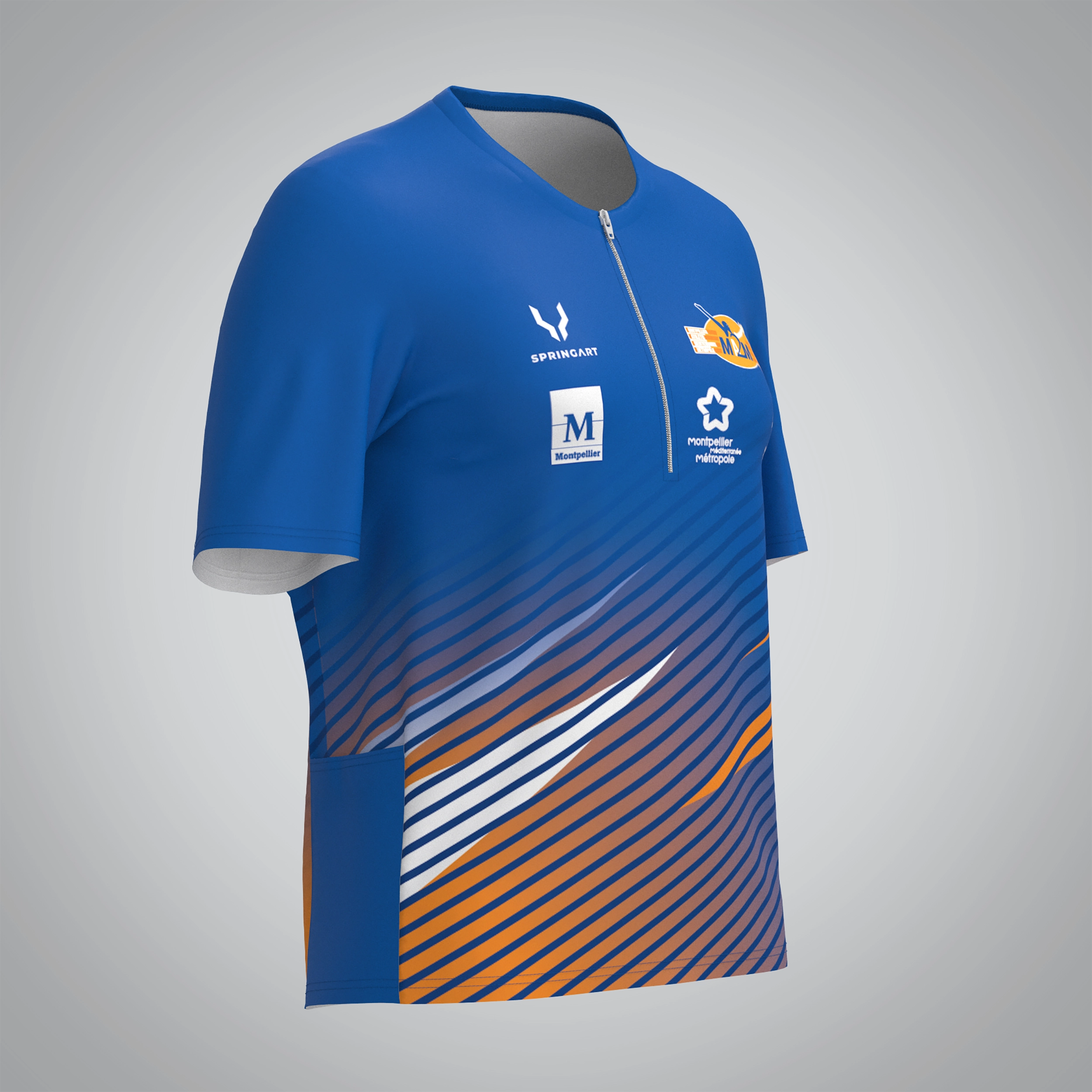 T-shirt Trail zip Femme V2.1 Montpellier Athletic Méditerranée Métropole