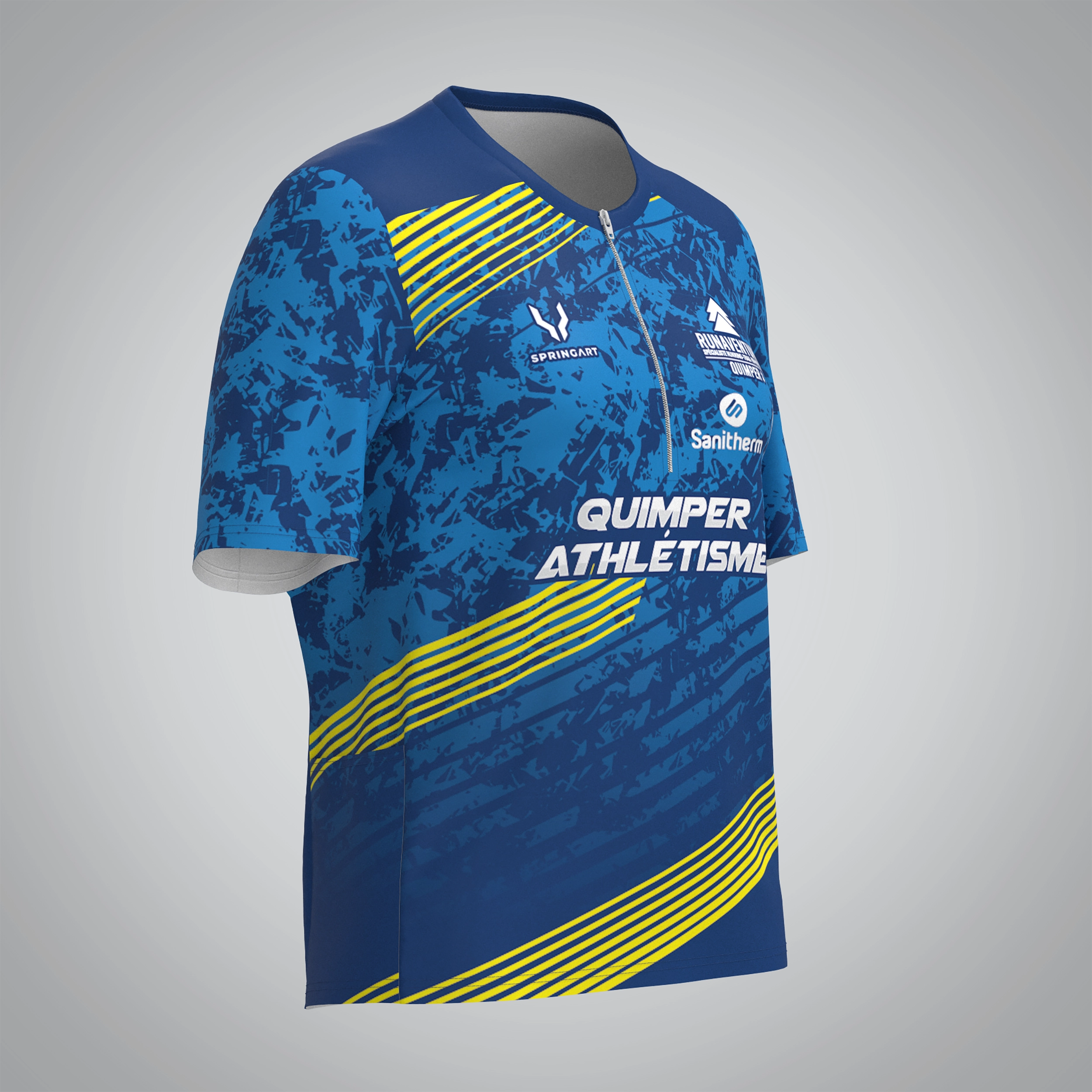 T-shirt Trail zip Femme V2.1 Quimper Athlétisme