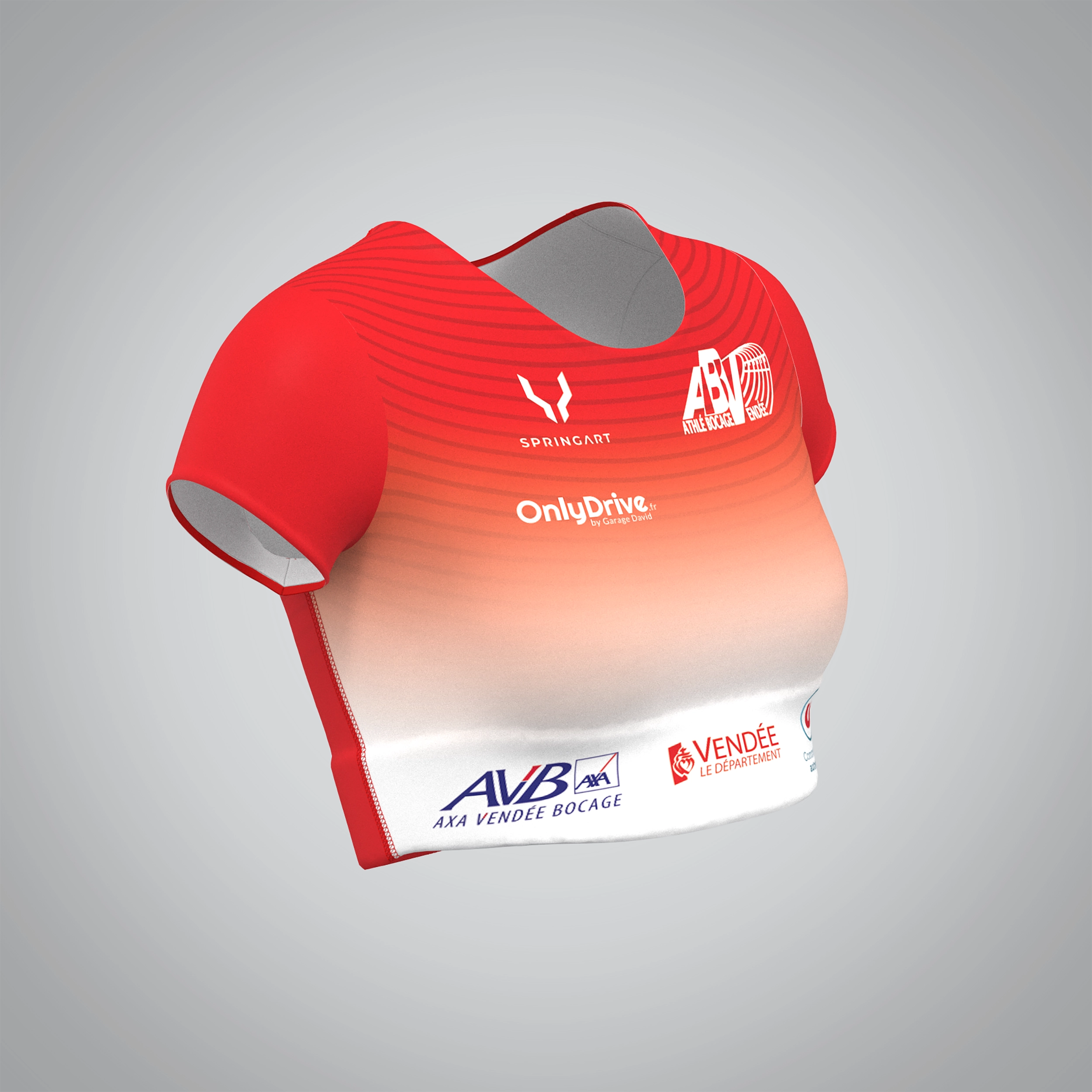 Short-sleeved sports bra for Athletics Bocage Vendée