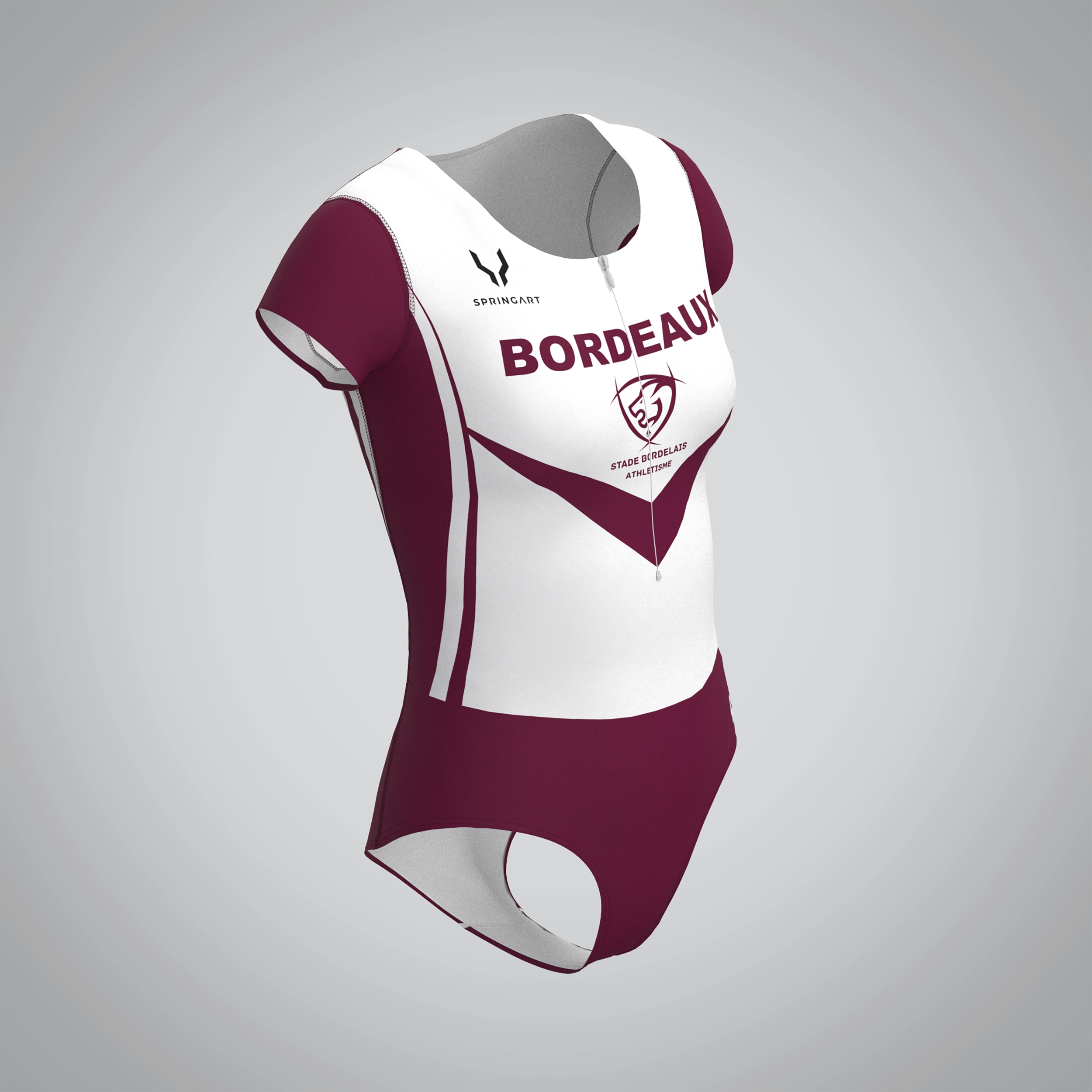 Combinaison Femme Manches Courtes Bordeaux Athlétisme