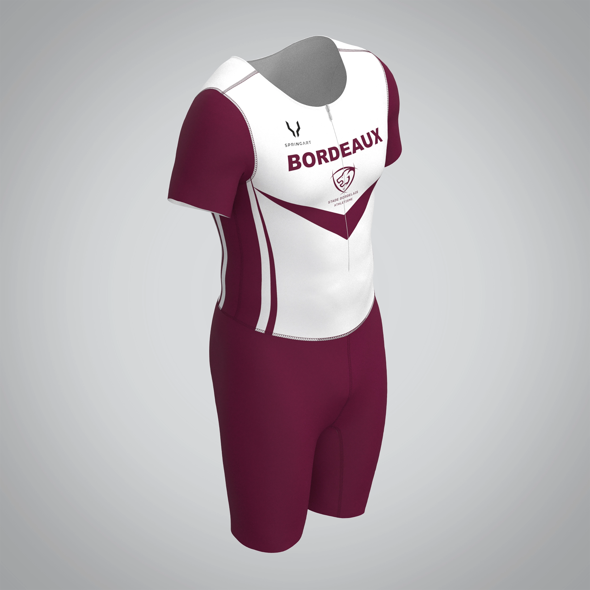 Combinaison Homme Manches Courtes Bordeaux Athlétisme