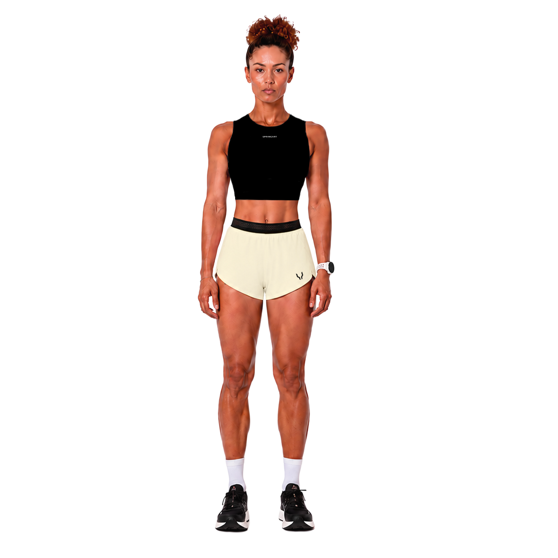 Short flottant femme antique white