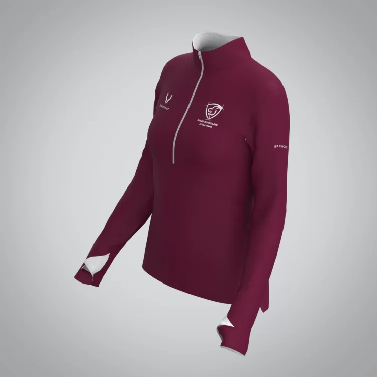 Quart Zip Femme Bordeaux Athle – Image 2