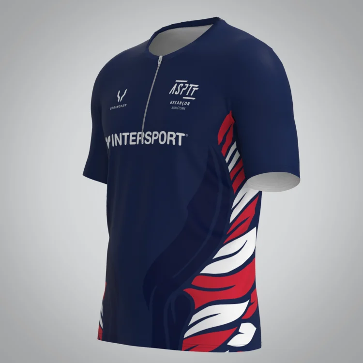 T-shirt Trail zip Homme V2.1 ASPTT Besançon – Image 2