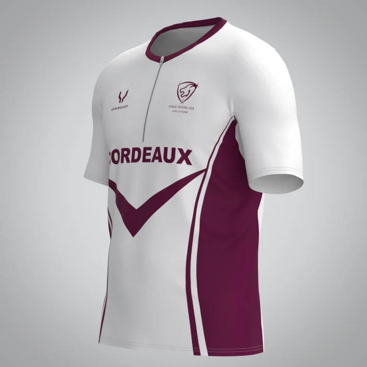 T-shirt Trail zip Homme V2.1 Bordeaux Athle – Image 2