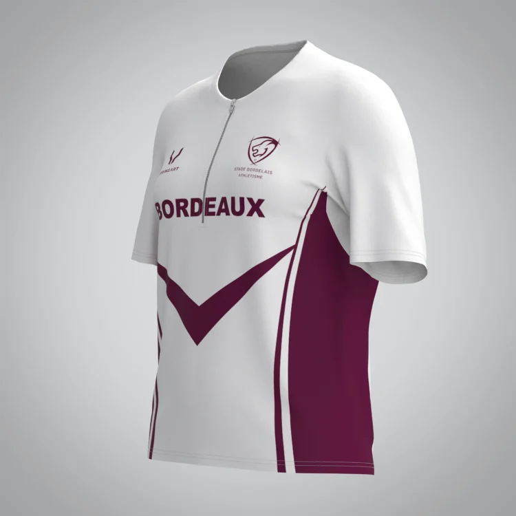 T-shirt Trail zip Femme V2.1 Bordeaux Athle – Image 2